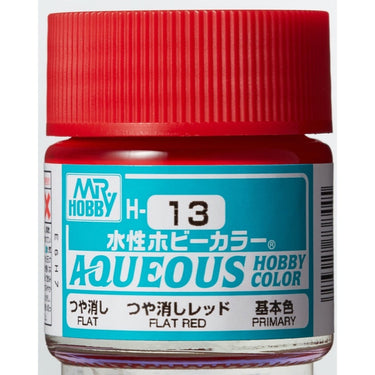 Mr Hobby (Gunze) H013 Aqueous Flat Red Acrylic Paint 10ml